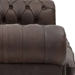 Outlet Wohnen Chesterfield Couch aus Echtleder - Pluna