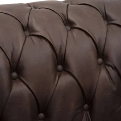 Outlet Wohnen Chesterfield Couch aus Echtleder - Pluna