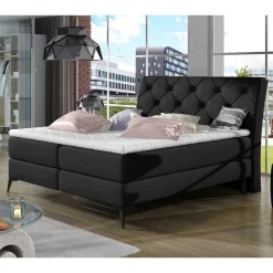 Online Wohnen Chesterfield Komplettbett in Schwarz - Silvaria