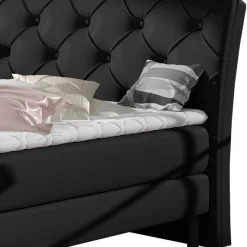 Online Wohnen Chesterfield Komplettbett in Schwarz - Silvaria