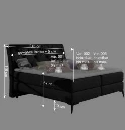 Online Wohnen Chesterfield Komplettbett in Schwarz - Silvaria