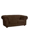 New Wohnen Chesterfield Kunstledercouch in Braun - Cementa