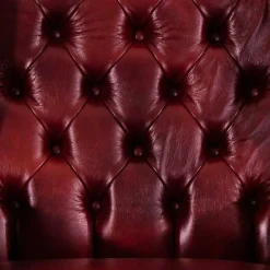 Outlet Wohnen Chesterfield Ohrensessel in Dunkelrot Leder - Guantama