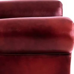 Outlet Wohnen Chesterfield Ohrensessel in Dunkelrot Leder - Guantama