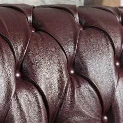 Discount Wohnen Chesterfield Polstergarnitur aus Leder - Geoloro (dreiteilig)