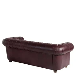 Discount Wohnen Chesterfield Polstergarnitur aus Leder - Geoloro (dreiteilig)