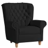 Online Wohnen Chesterfield Polstersessel in Schwarz Kunstleder - Centurion