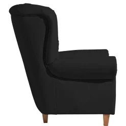 Online Wohnen Chesterfield Polstersessel in Schwarz Kunstleder - Centurion