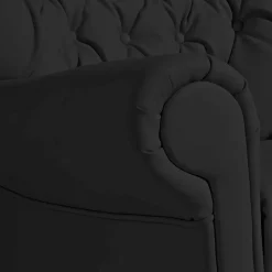 Online Wohnen Chesterfield Polstersessel in Schwarz Kunstleder - Centurion