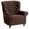 Wohnen Chesterfield Sessel aus braunem Velours - Potriwa