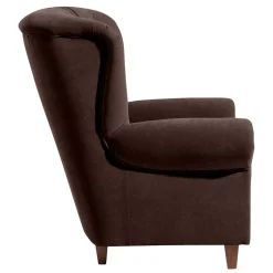 Wohnen Chesterfield Sessel aus braunem Velours - Potriwa
