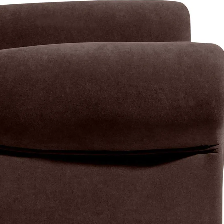 Wohnen Chesterfield Sessel aus braunem Velours - Potriwa