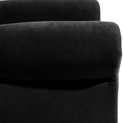 New Wohnen Chesterfield Sessel aus schwarzem Velours - Nikolas
