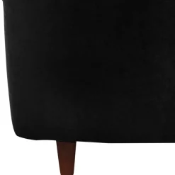New Wohnen Chesterfield Sessel aus schwarzem Velours - Nikolas