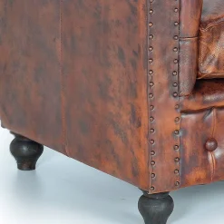 Online Wohnen Chesterfield Sessel in Braun Lederbezug - Pavias