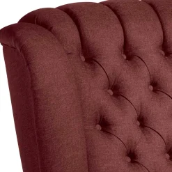 Clearance Wohnen Chesterfield Sessel in Rot und Nussbaum - Giaz