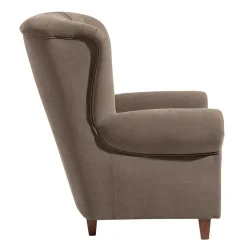 Best Wohnen Chesterfield Velours-Sessel in Beigegrau - Georgetta