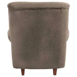 Best Wohnen Chesterfield Velours-Sessel in Beigegrau - Georgetta