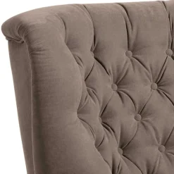 Best Wohnen Chesterfield Velours-Sessel in Beigegrau - Georgetta
