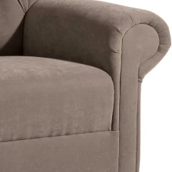 Best Wohnen Chesterfield Velours-Sessel in Beigegrau - Georgetta