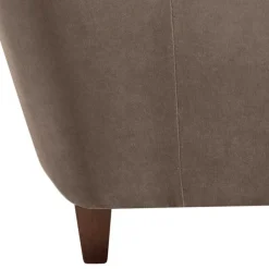 Best Wohnen Chesterfield Velours-Sessel in Beigegrau - Georgetta