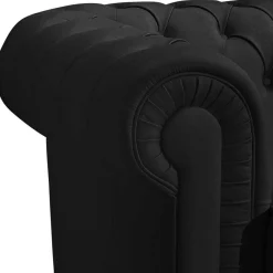 Best Wohnen Chesterfield-Sessel in Schwarz Kunstleder - Riscos