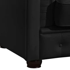 Best Wohnen Chesterfield-Sessel in Schwarz Kunstleder - Riscos