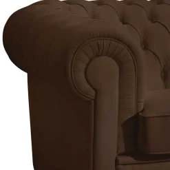 Online Wohnen Chesterfield-Sofa in Braun Leder - Cementa