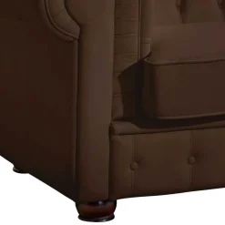 Online Wohnen Chesterfield-Sofa in Braun Leder - Cementa