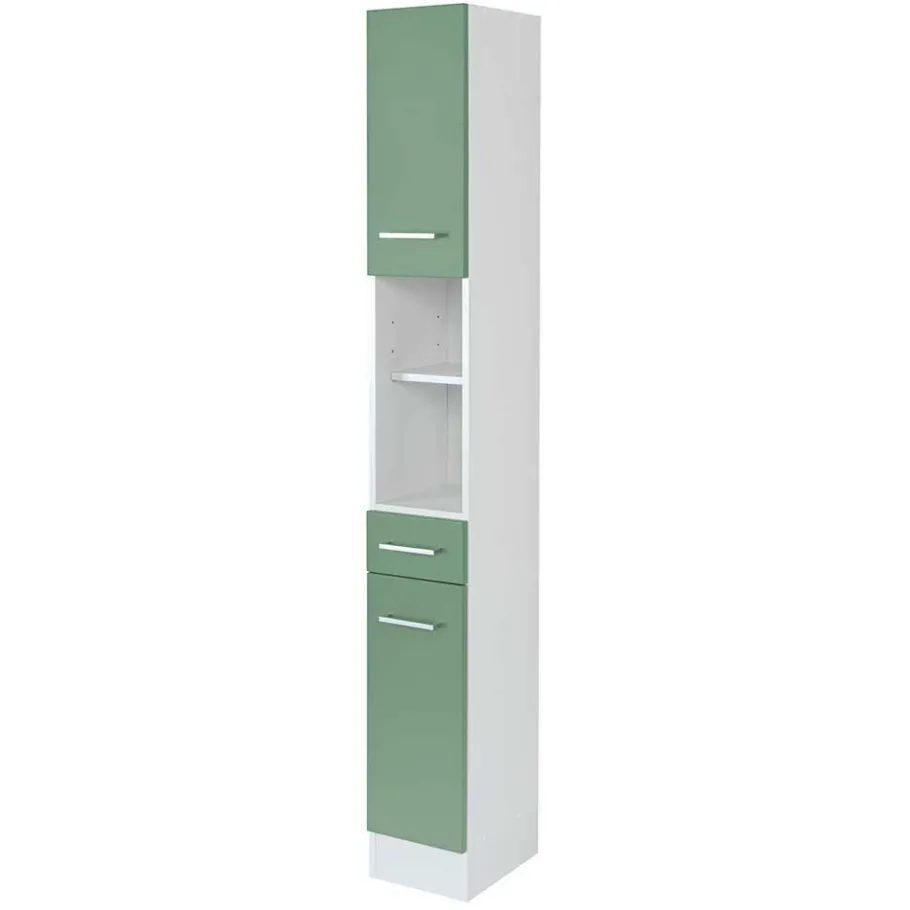 Outlet Wohnen 85cm Bad Serie Möbelset in Grün - Loenixa (dreiteilig)