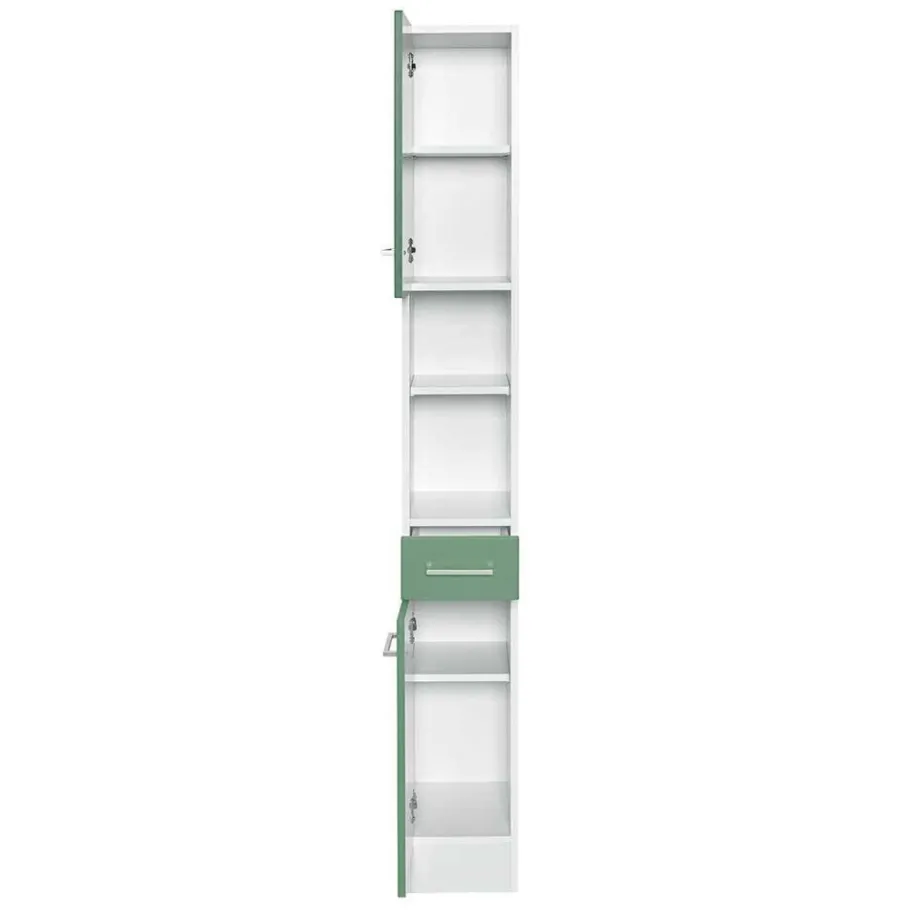 Outlet Wohnen 85cm Bad Serie Möbelset in Grün - Loenixa (dreiteilig)