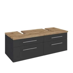 Best Wohnen 120cm Beckenschrank für 2 Waschbecken - Estregos I