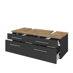 Best Wohnen 120cm Beckenschrank für 2 Waschbecken - Estregos I