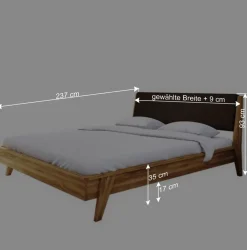 Clearance Wohnen 220cm überlanges Bett im Retro-.Design - Hardus