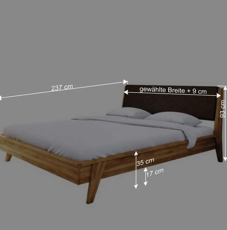 Clearance Wohnen 220cm überlanges Bett im Retro-.Design - Hardus