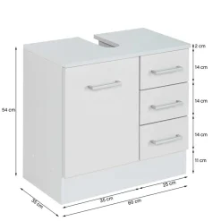 Discount Wohnen 60cm breite Bad Kommode für Waschbecken - Loenixa