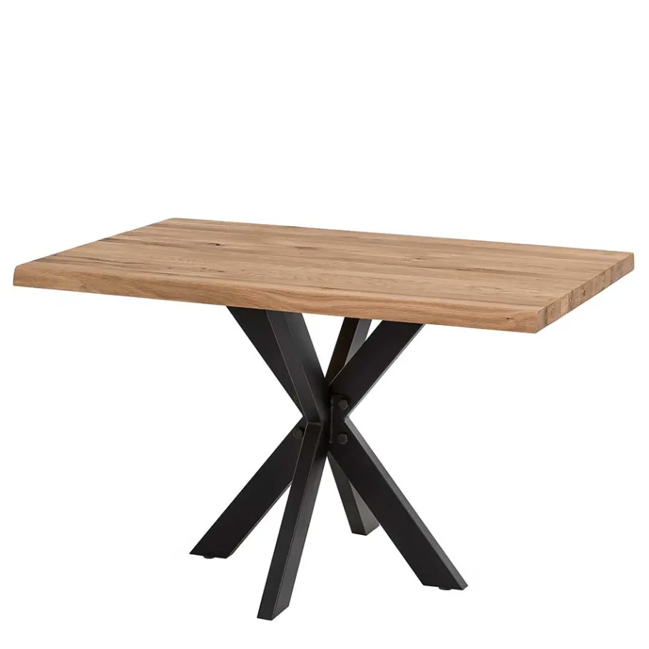 Discount Wohnen 80cm breiter Eiche Esstisch mit Metallgestell - Vledona I