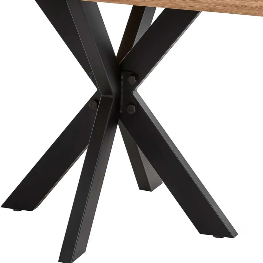 Discount Wohnen 80cm breiter Eiche Esstisch mit Metallgestell - Vledona I