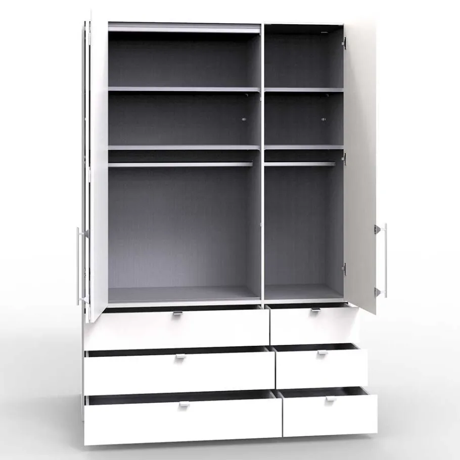 New Wohnen 150cm breiter Kleiderschrank mit sechs Schubladen - Membres