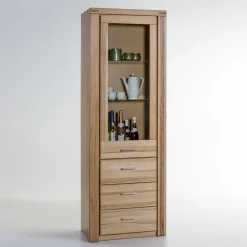 Hot Wohnen 68cm breiter Vitrinenschrank in Kernbuche - Uhelia