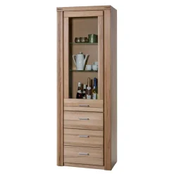 Hot Wohnen 68cm breiter Vitrinenschrank in Kernbuche - Uhelia