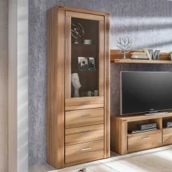 Hot Wohnen 68cm breiter Vitrinenschrank in Kernbuche - Uhelia