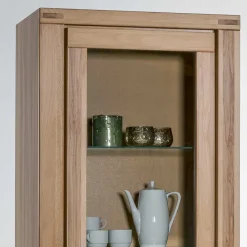 Hot Wohnen 68cm breiter Vitrinenschrank in Kernbuche - Uhelia
