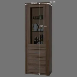 Hot Wohnen 68cm breiter Vitrinenschrank in Kernbuche - Uhelia