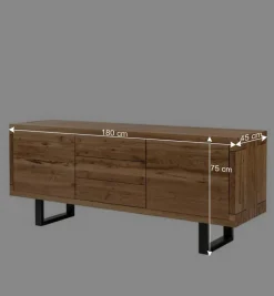 New Wohnen 180cm Eiche Sideboard mit U-Gestell - Ventida