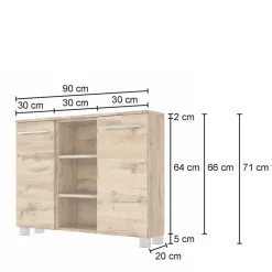 Clearance Wohnen 20cm flacher Badezimmer Schrank in Weiß - Yazemina