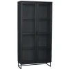 Clearance Wohnen 195cm hohe Industry Vitrine in Schwarz - Meciva