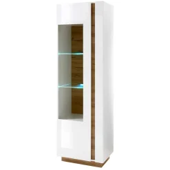 Discount Wohnen 194cm hohe Vitrine zweifarbig - Myrda I