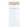 Outlet Wohnen 86cm hoher Bad Schrank in Weiß & Eiche - Etosia I