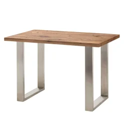 New Wohnen 107cm hoher Tisch aus Eiche Dunkel & Edelstahl - Venerdi
